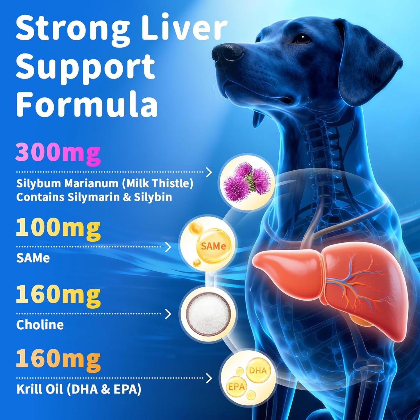 Senior Dog Liver & Joint Supplement – Same, Milk Thistle (Silybin), Glucosamine, MSM for Liver Health Detox, Mobility, Joint Pain Relief, Cognitive & Vitality Support, Chicken Flavor, 90Ct