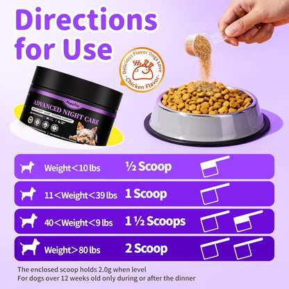 Dog Vitamins and Supplements for Nighttime Repair | Dog Multivitamin Powder - Chicken Flavor