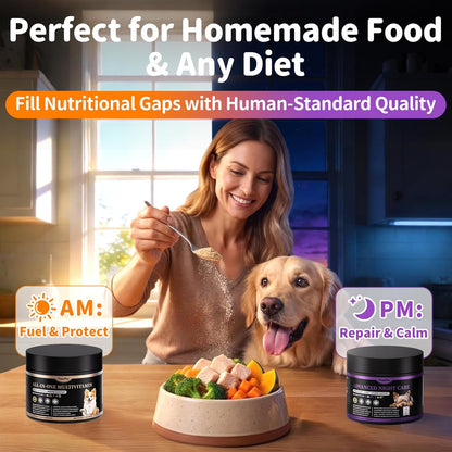25-in-1 Dog Vitamins and Supplements - Day & Night 2 Pack | Chicken Flavor