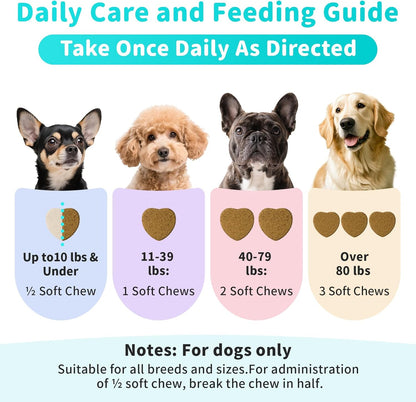 Probiotics for Dogs, Digestive Enzymes & Pumpkin Fiber for Gut Health and Bowel Support, Dog Supplement for Gas Relief & Constipation, 10B CFU with 5 Prebiotics & 5 Enzymes, 90 Count Chicken Flavor