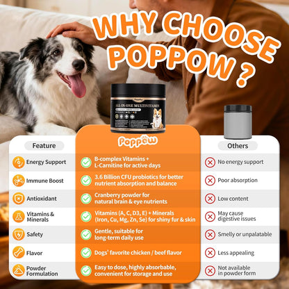 Dog Vitamins and Supplements for Daily Energy - Chicken Flavor