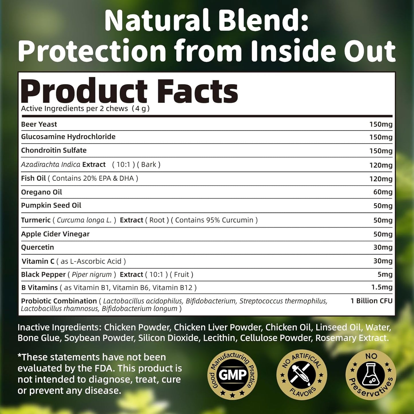 Dog Flea and Tick Treatment Chewable, 5-in-1 Natural Flea and Tick Prevention Chews, Dog Oral Flea and Tick Support Supplement, for All Breeds and Ages, Chicken Flavor, 135 Count