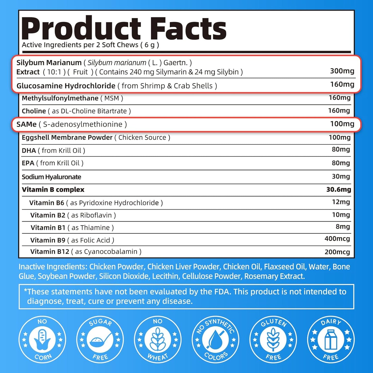 Senior Dog Liver & Joint Supplement – Same, Milk Thistle (Silybin), Glucosamine, MSM for Liver Health Detox, Mobility, Joint Pain Relief, Cognitive & Vitality Support, Chicken Flavor, 90Ct