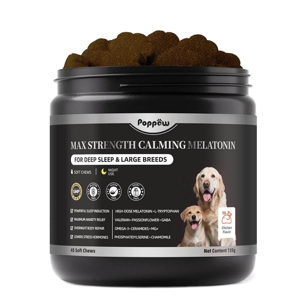 Melatonin for Dogs - Advanced Dog Calming Chews for Restful Sleep & Emotional Support, Calming Treats for Dogs Stress Anxiety Support - Separation, Thunder, Fireworks, Chicken Flavor