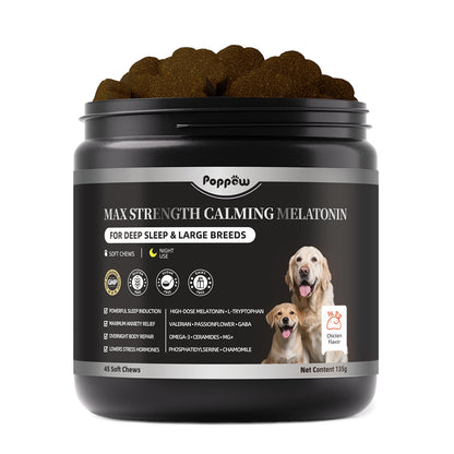 Melatonin for Dogs - Advanced Dog Calming Chews for Restful Sleep & Emotional Support, Calming Treats for Dogs Stress Anxiety Support - Separation, Thunder, Fireworks, Chicken Flavor