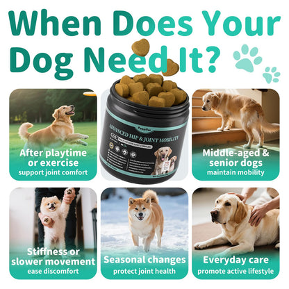Advanced Dog Joint Supplement – 15-in-1 Glucosamine for Dogs with Chondroitin, MSM & Green Lipped Mussel – Hip & Joint Pain Relief Mobility Chews, Chicken Flavor, 90Ct Breeds